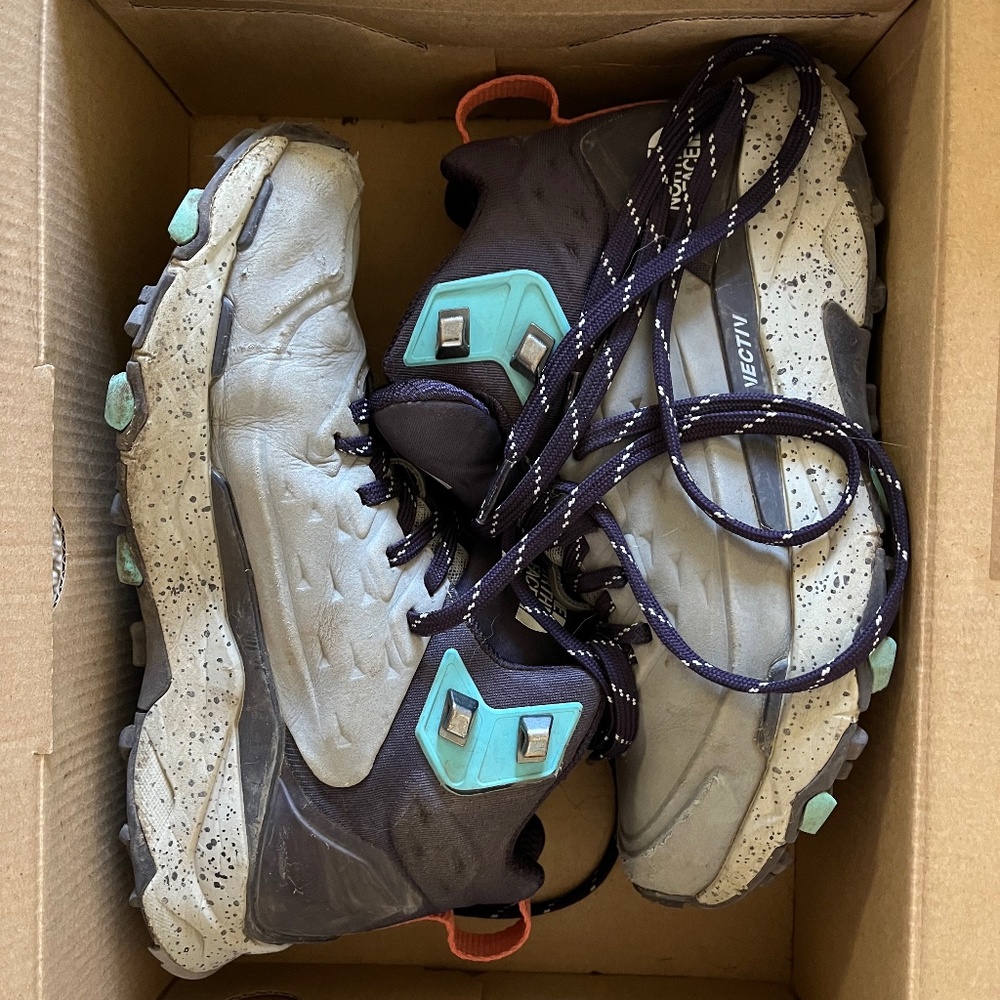 The North Face Women’s waterproof hiking shoes in purple